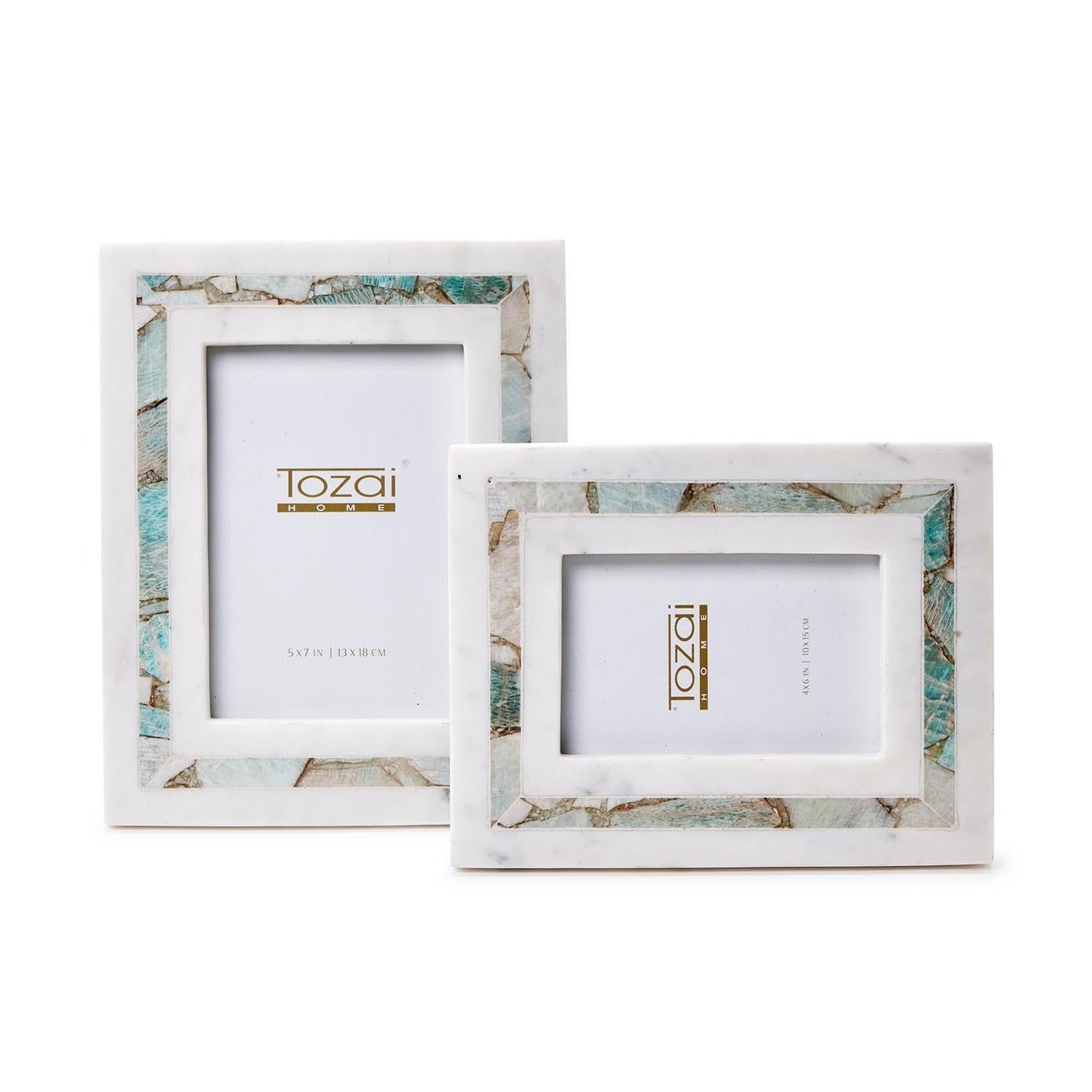 Amazonite Inlay Photo Frame Set of 2