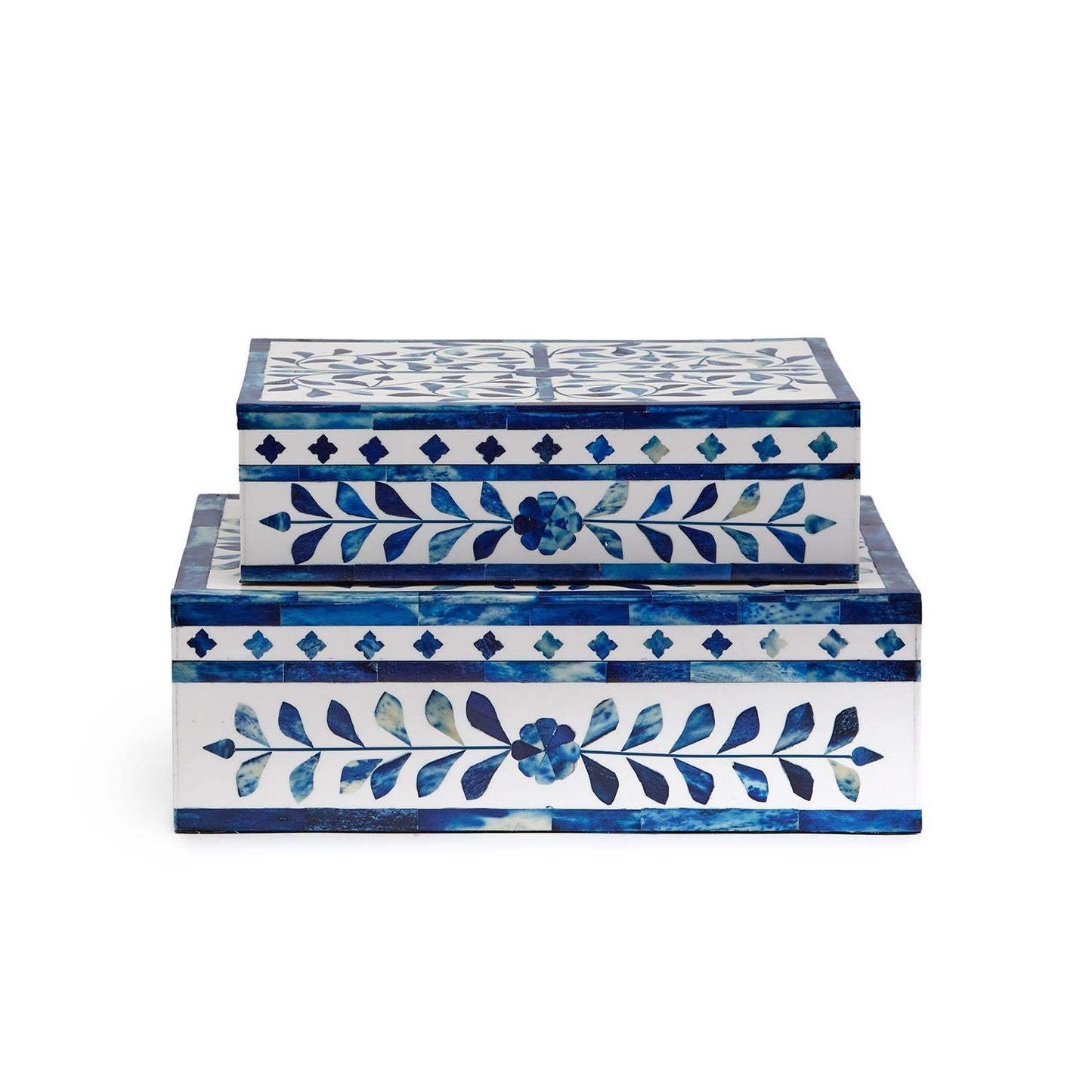Jaipur Palace Blue & White Hinged Cover Box Set of 2