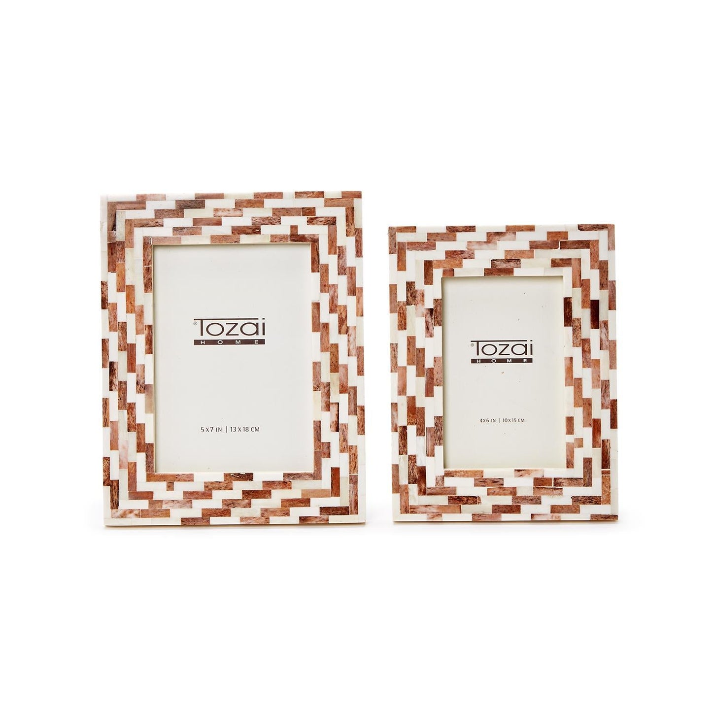 Brick Mosaic Photo Frame Set of 2