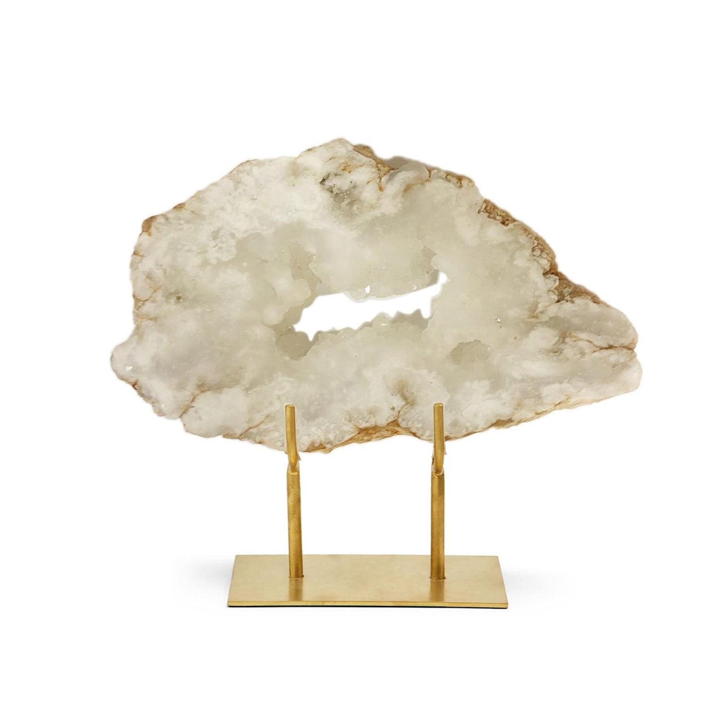White Quartz Geode Slab Sculpture