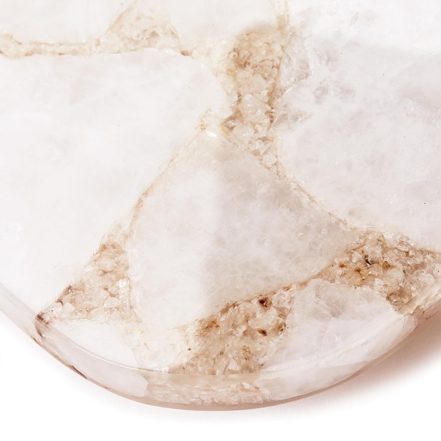 White Quartz Round Edge Tray Set of 2