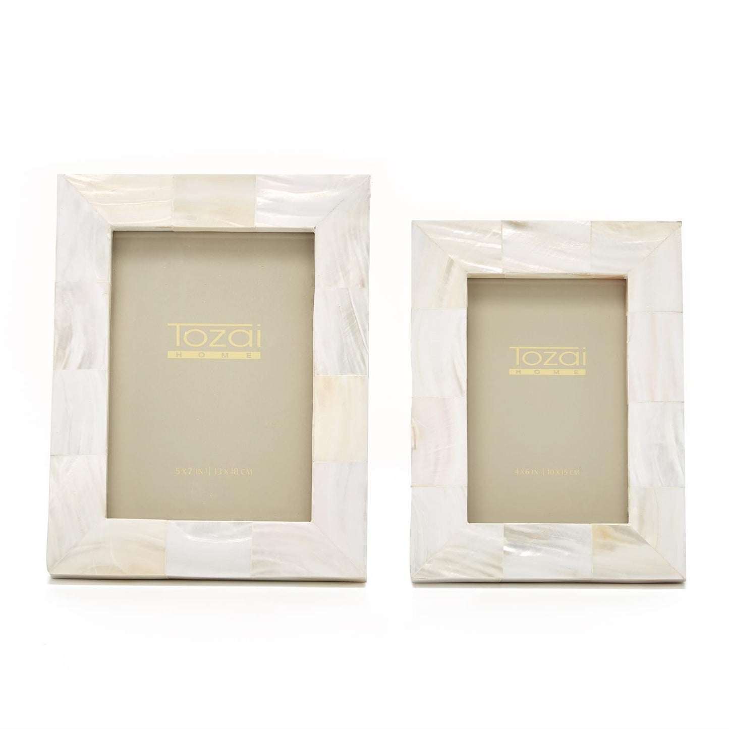 Pearly White Photo Frame Set of 2