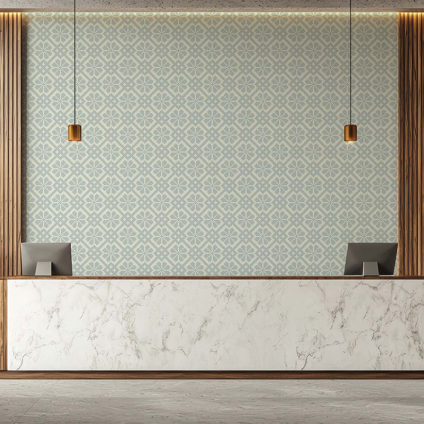 Mitchell Black Villa Mosaic Wallpaper