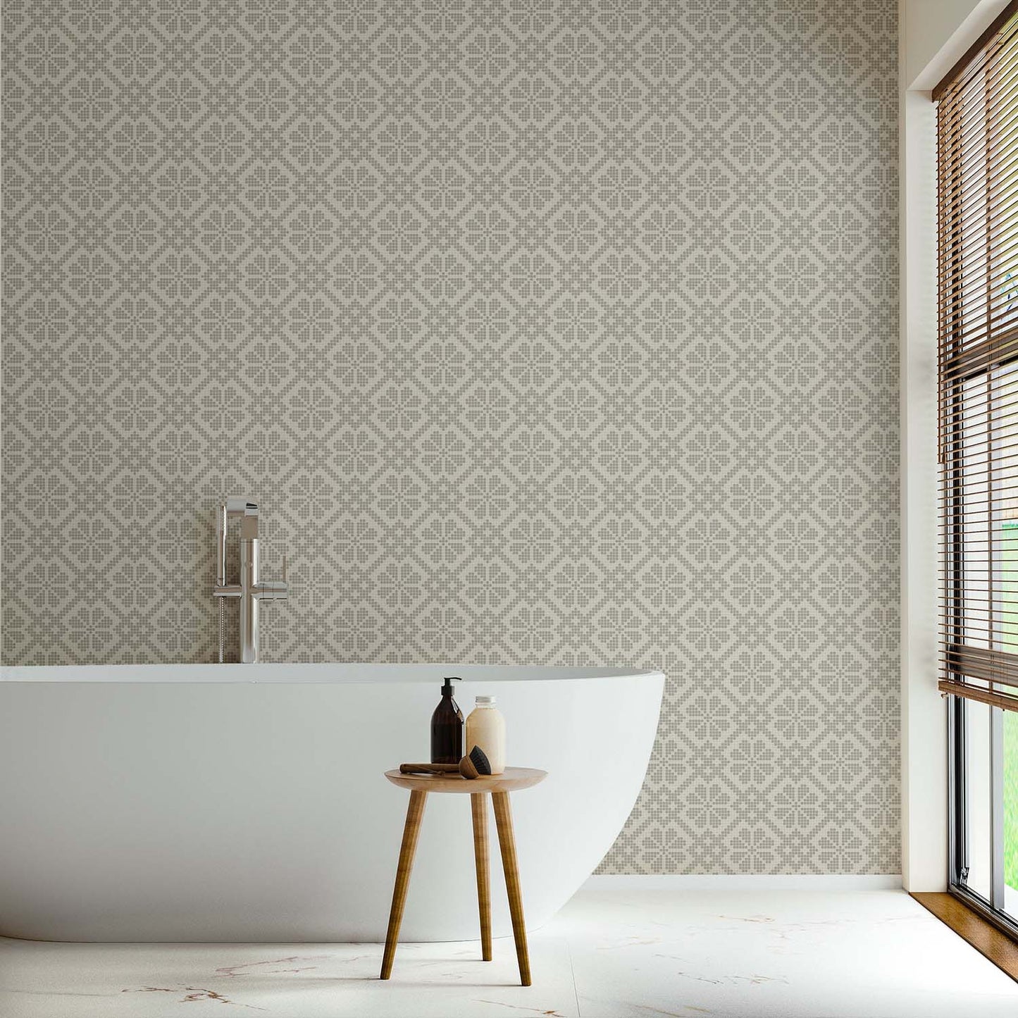Mitchell Black Villa Mosaic Wallpaper