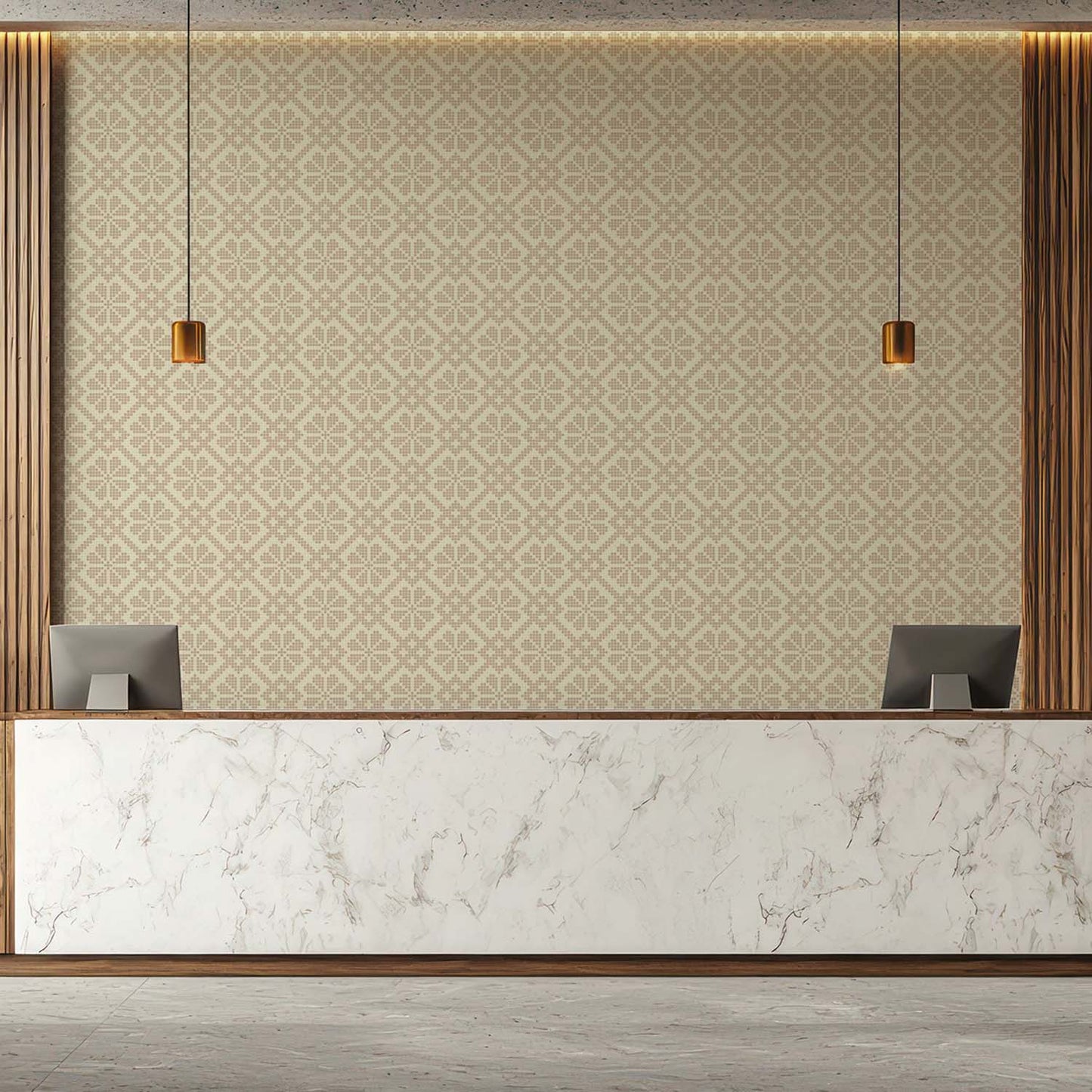 Mitchell Black Villa Mosaic Wallpaper