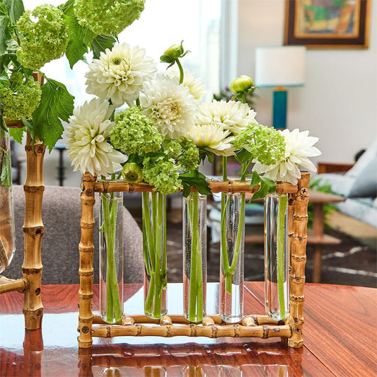 Natural Bamboo Glass Tubes Vase