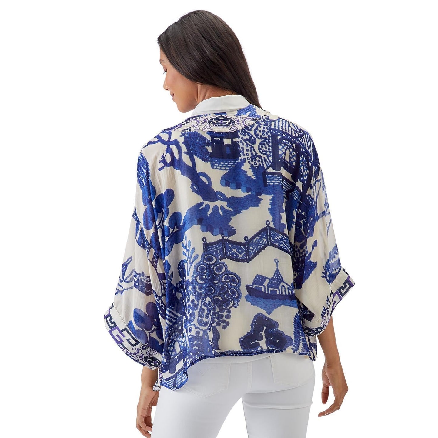 Giant Willow Blue Short Kimono