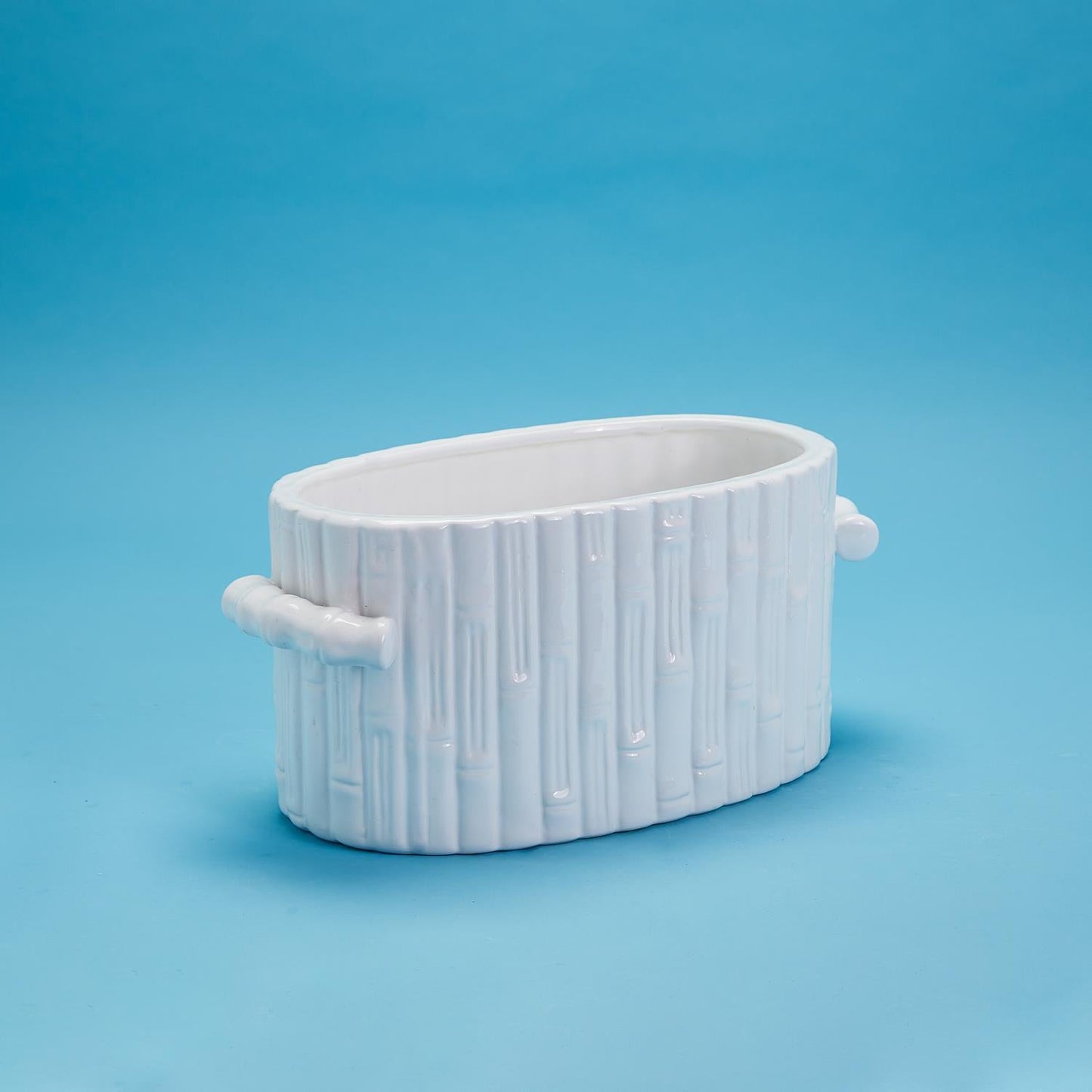 Faux Bamboo Oval Centerpiece/Cachepot