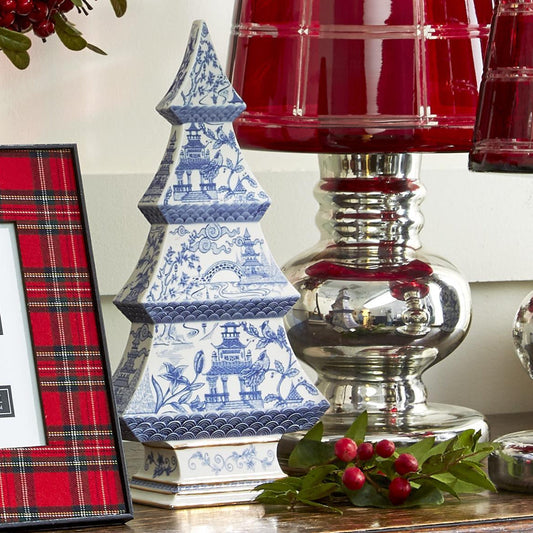 Blue and White Christmas Tree