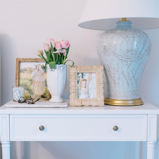 Scalloped Wicker Photo Frame Set of 2