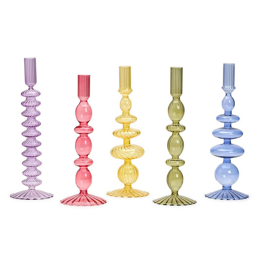 Colorful Taper Candlestick Candleholder Set of 5