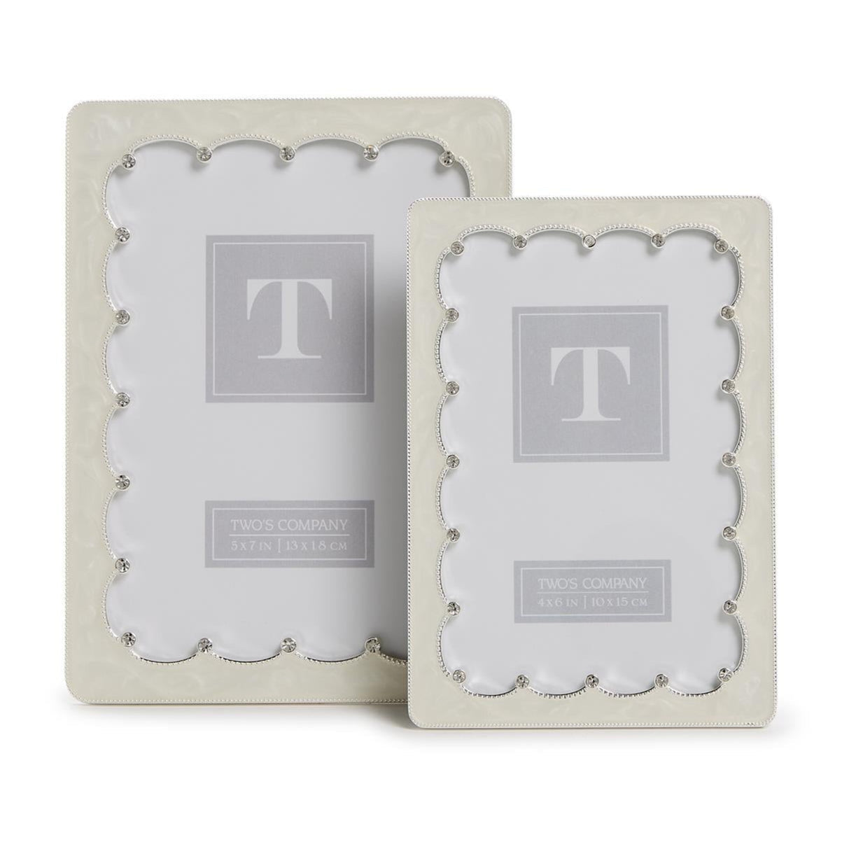 Scalloped Crystal Photo Frame Set of 2