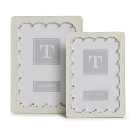 Scalloped Crystal Photo Frame Set of 2