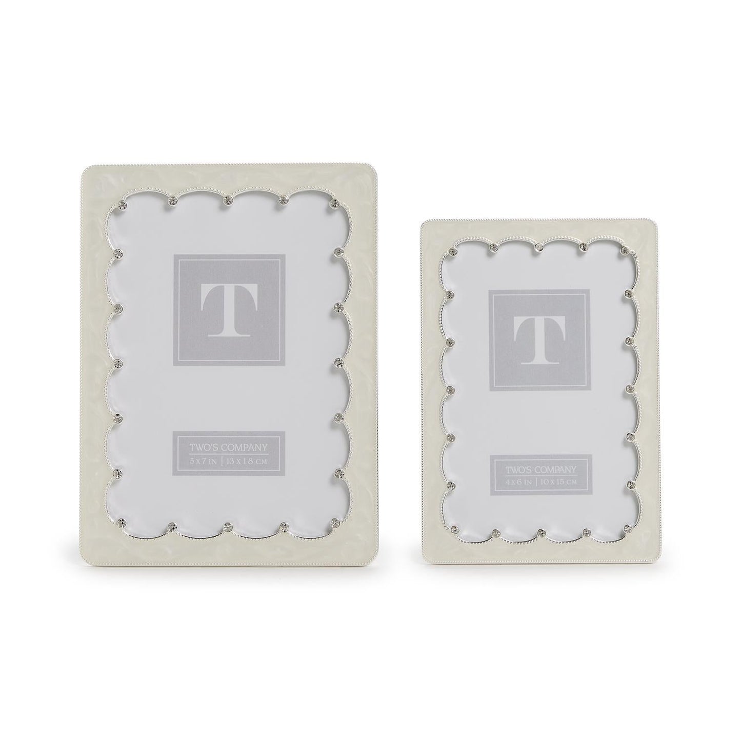 Scalloped Crystal Photo Frame Set of 2