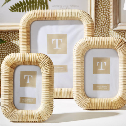 Woven Rattan Photo Frame Set of 2