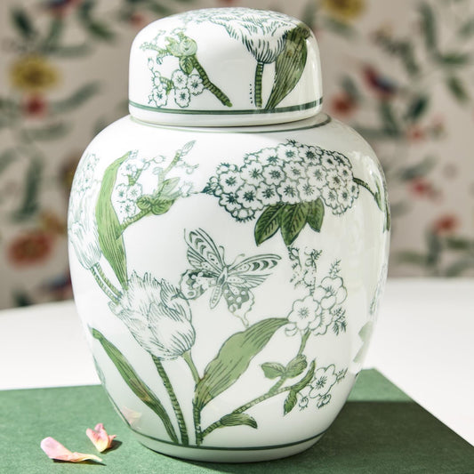 Chinoiserie Ginger Jar with Lid