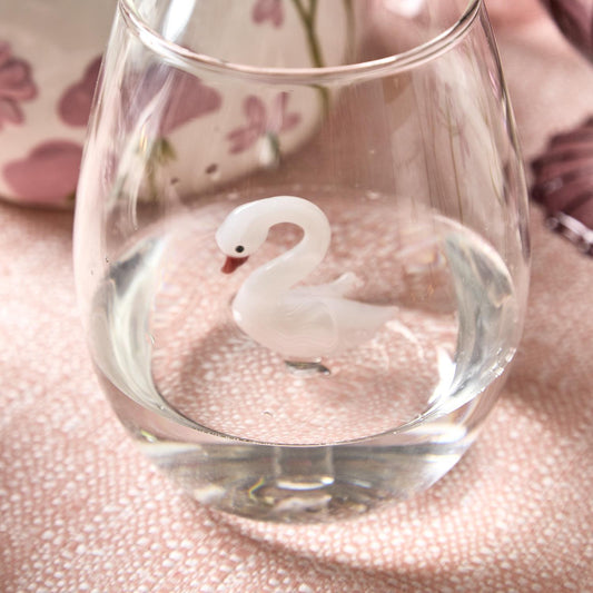 Swan Stemless Wine Glass Set of 2