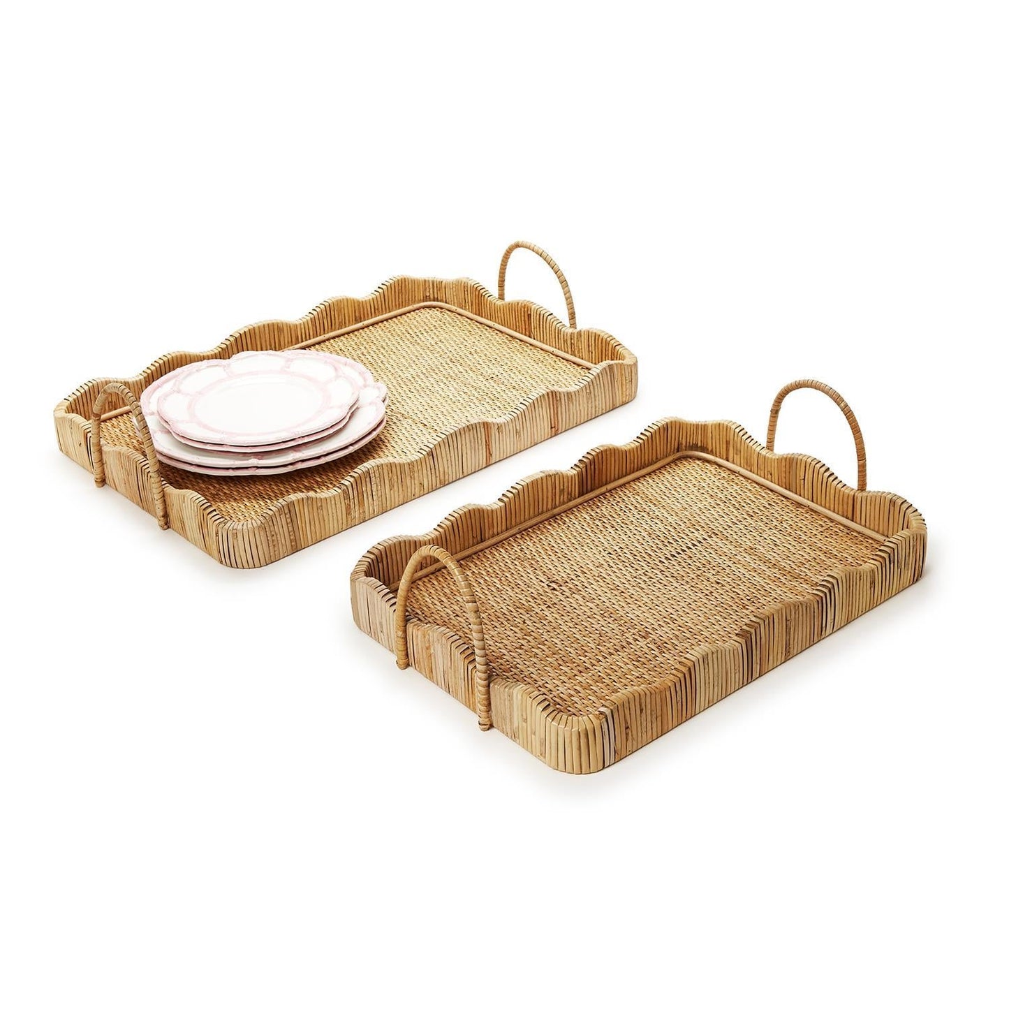 Scalloped Edge Trays Set of 2