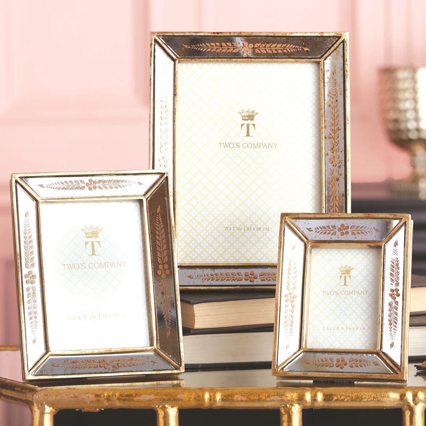 Gold Leaf Photo Frame Set of 3
