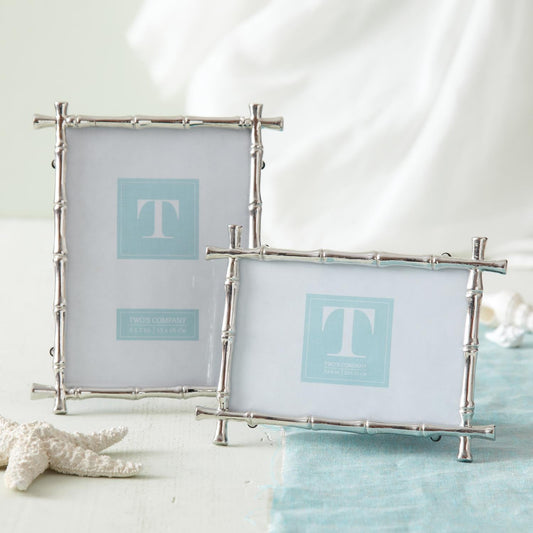 Zinc Bamboo Photo Frame Set of 2