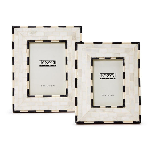 Brick Pattern Photo Frame Set of 2