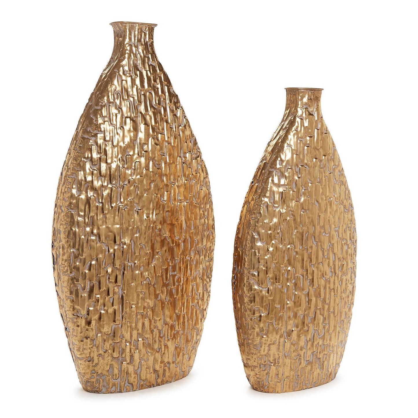 Etched Metal Vase Set of 2