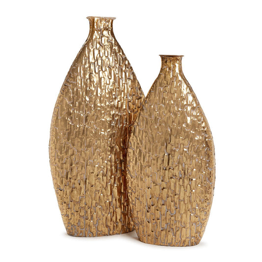 Etched Metal Vase Set of 2