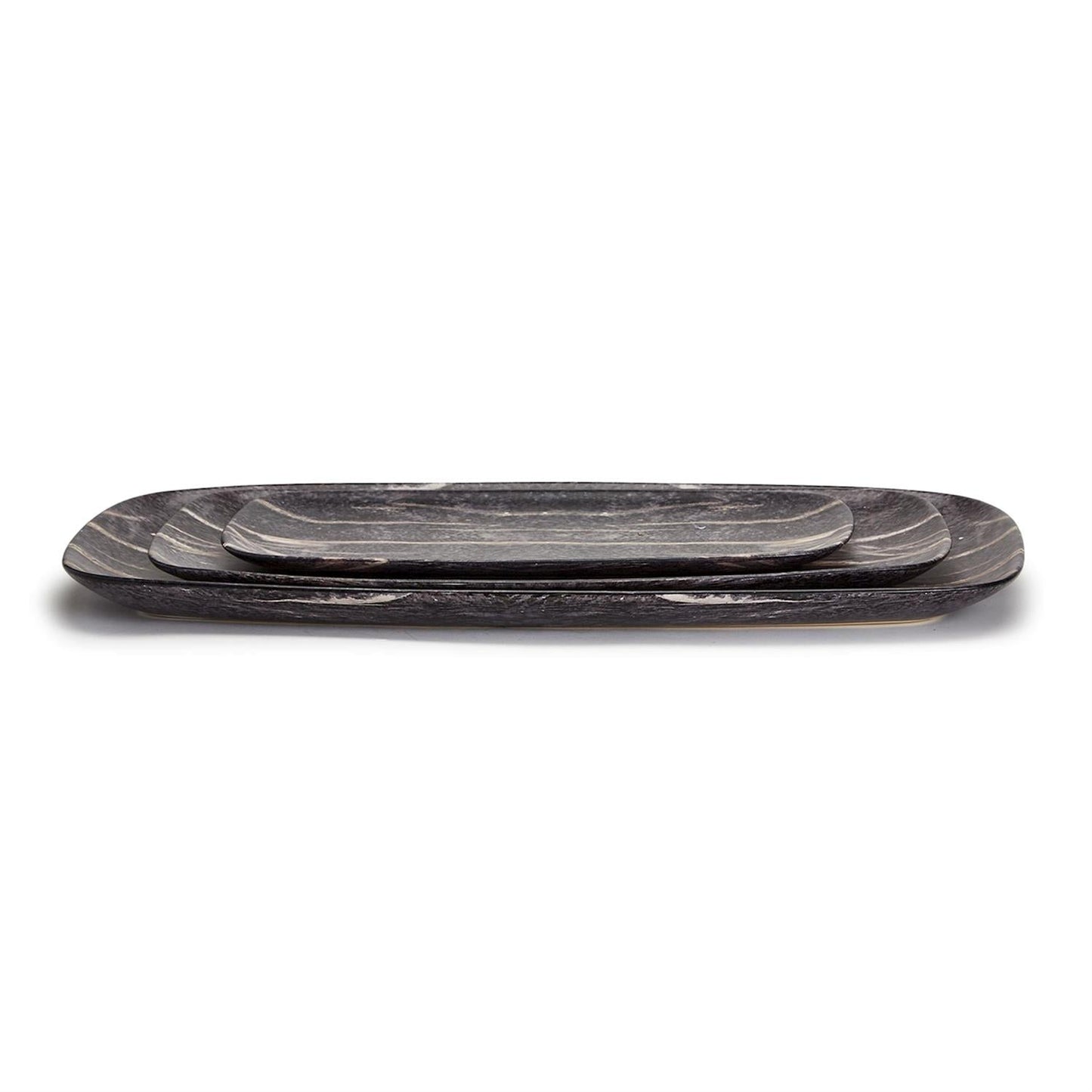 Faux Wood Platter Set of 3