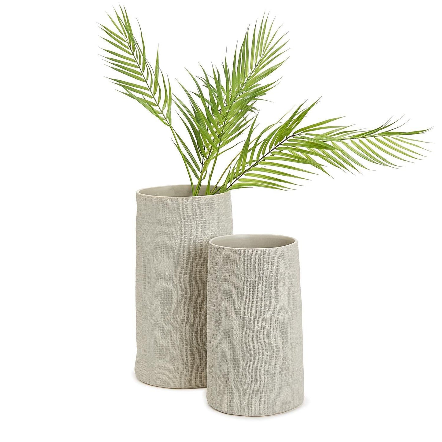 Shitake Beige Tall Cylinder Vase Set of 2