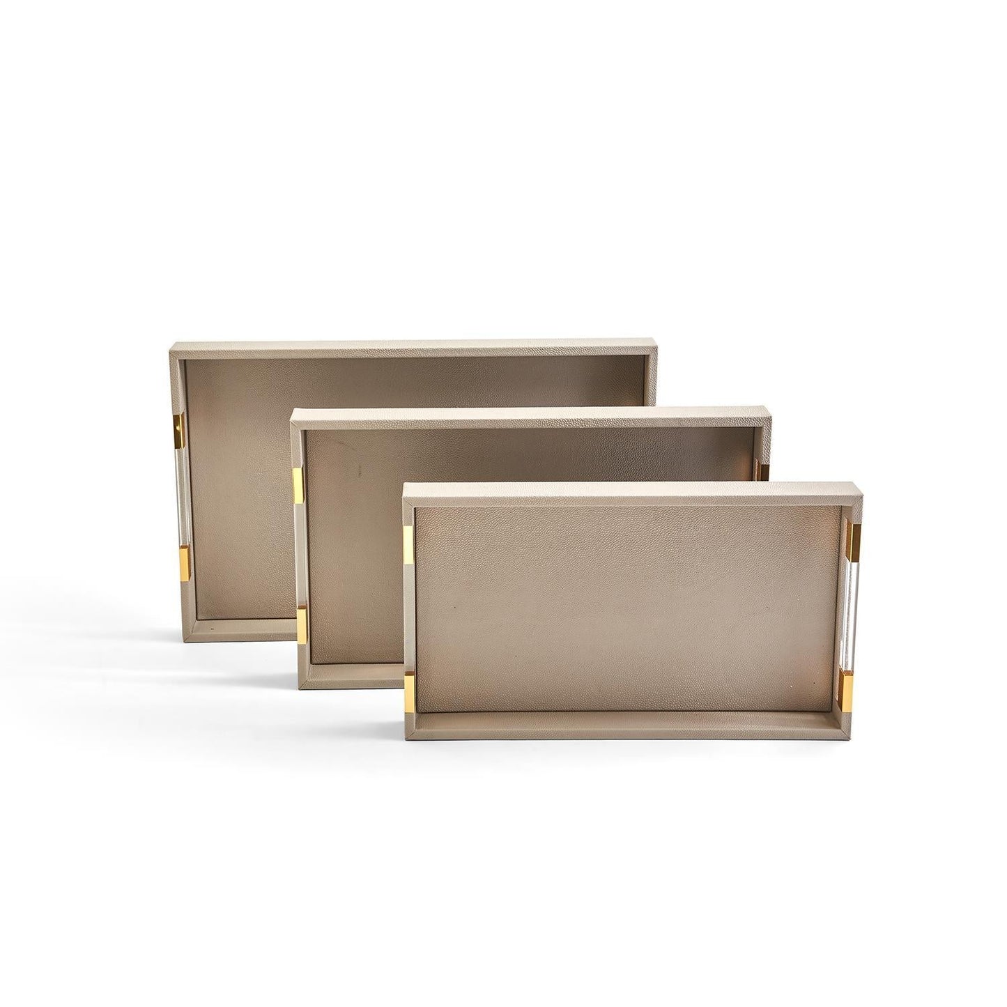 Taupe Decorative Rectangle Tray Set of 3