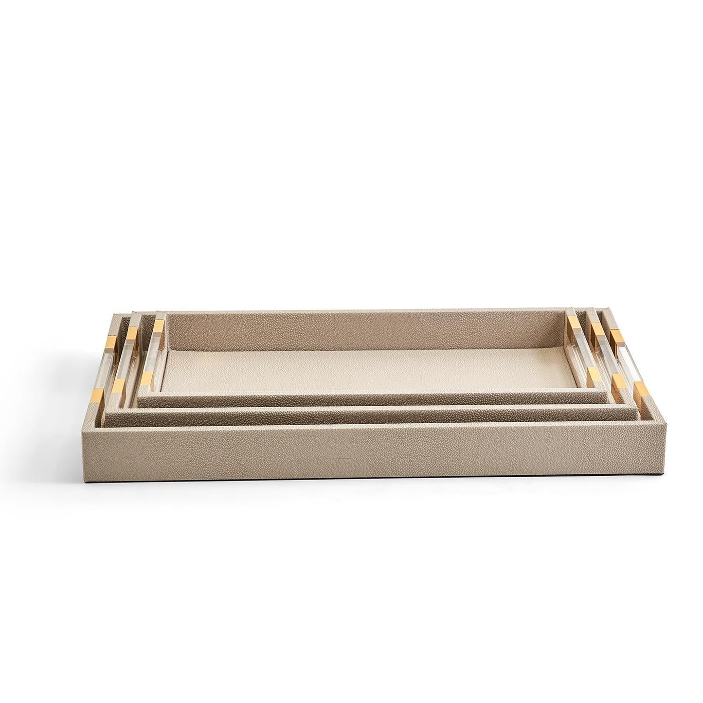 Taupe Decorative Rectangle Tray Set of 3