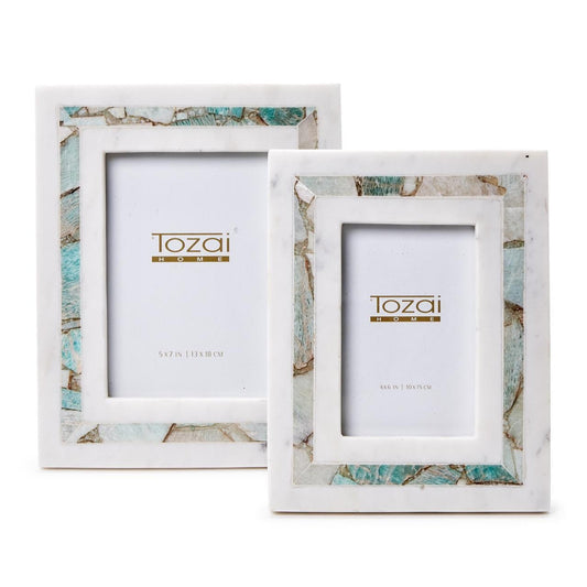 Amazonite Inlay Photo Frame Set of 2