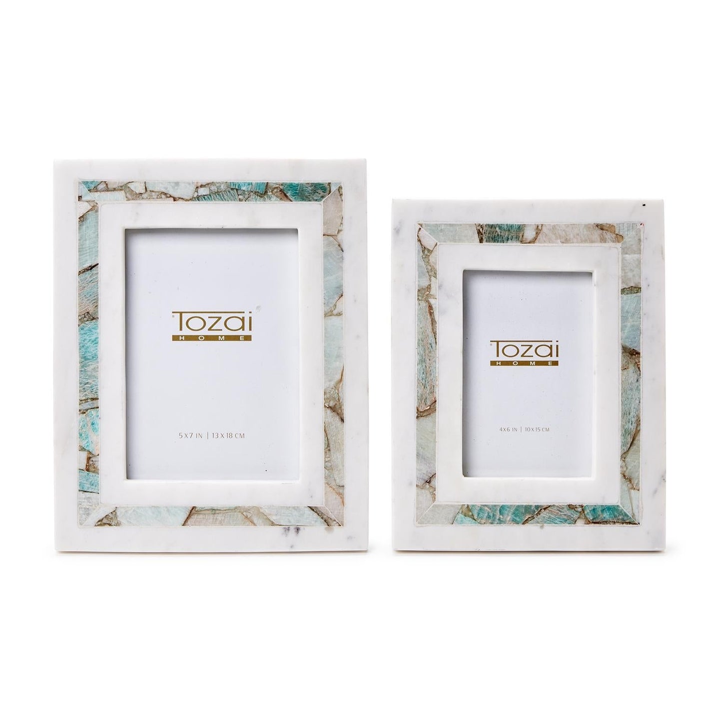 Amazonite Inlay Photo Frame Set of 2