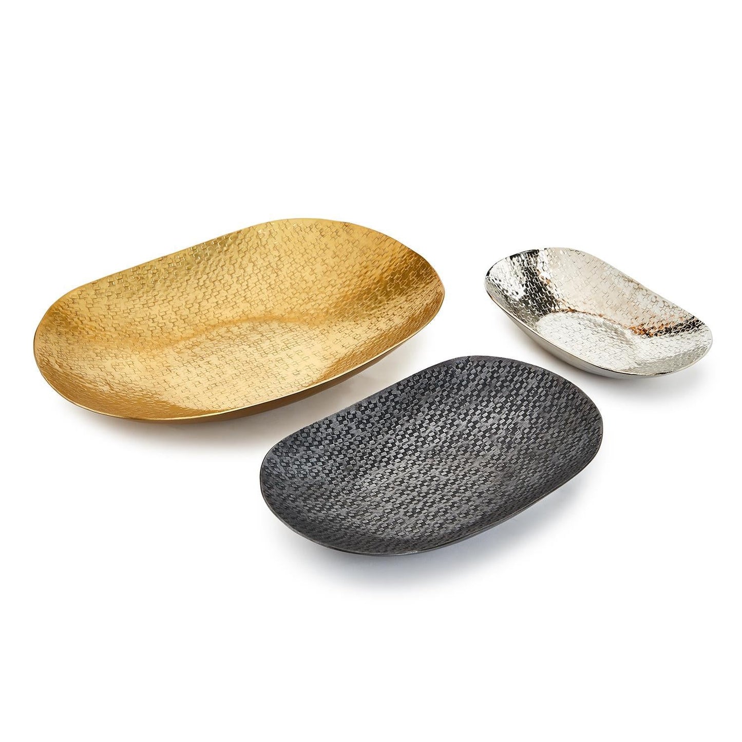 Basketweave Oval Tray Set of 3