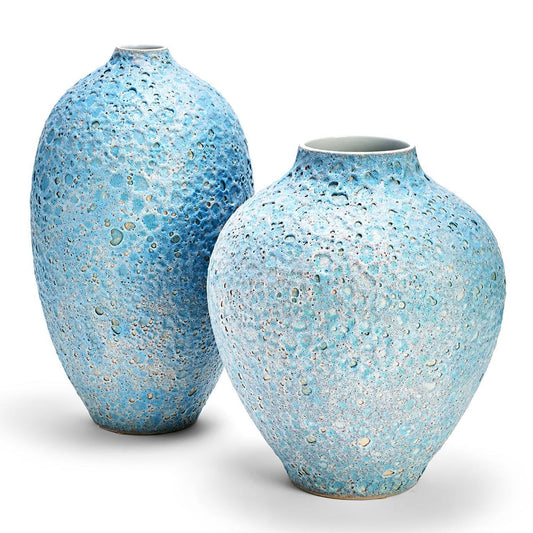 Turquoise Texture Vase Set of 2