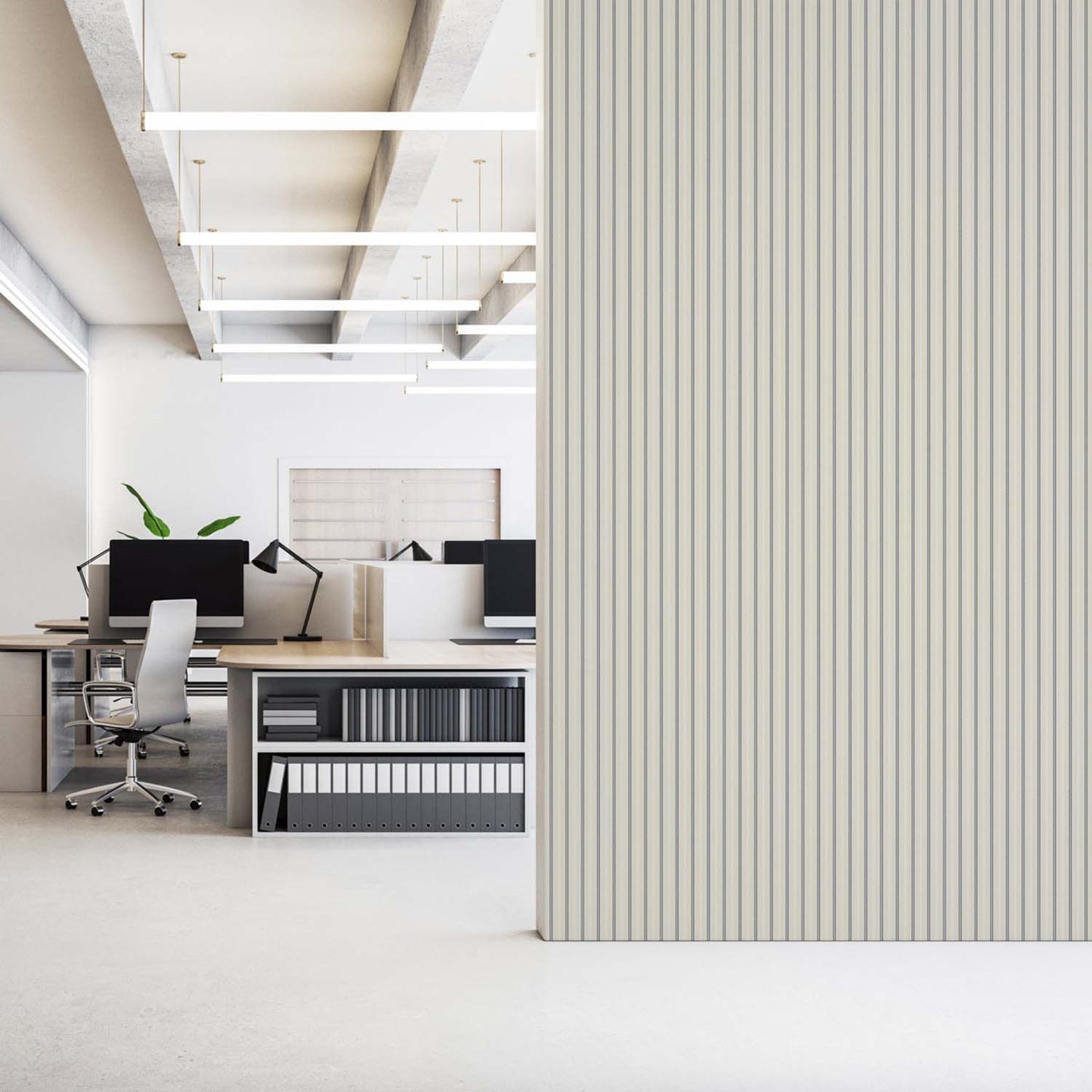 Mitchell Black Tailored Stripe Wallpaper