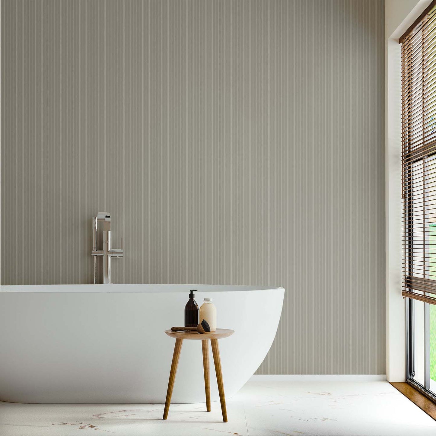 Mitchell Black Tailored Stripe Wallpaper