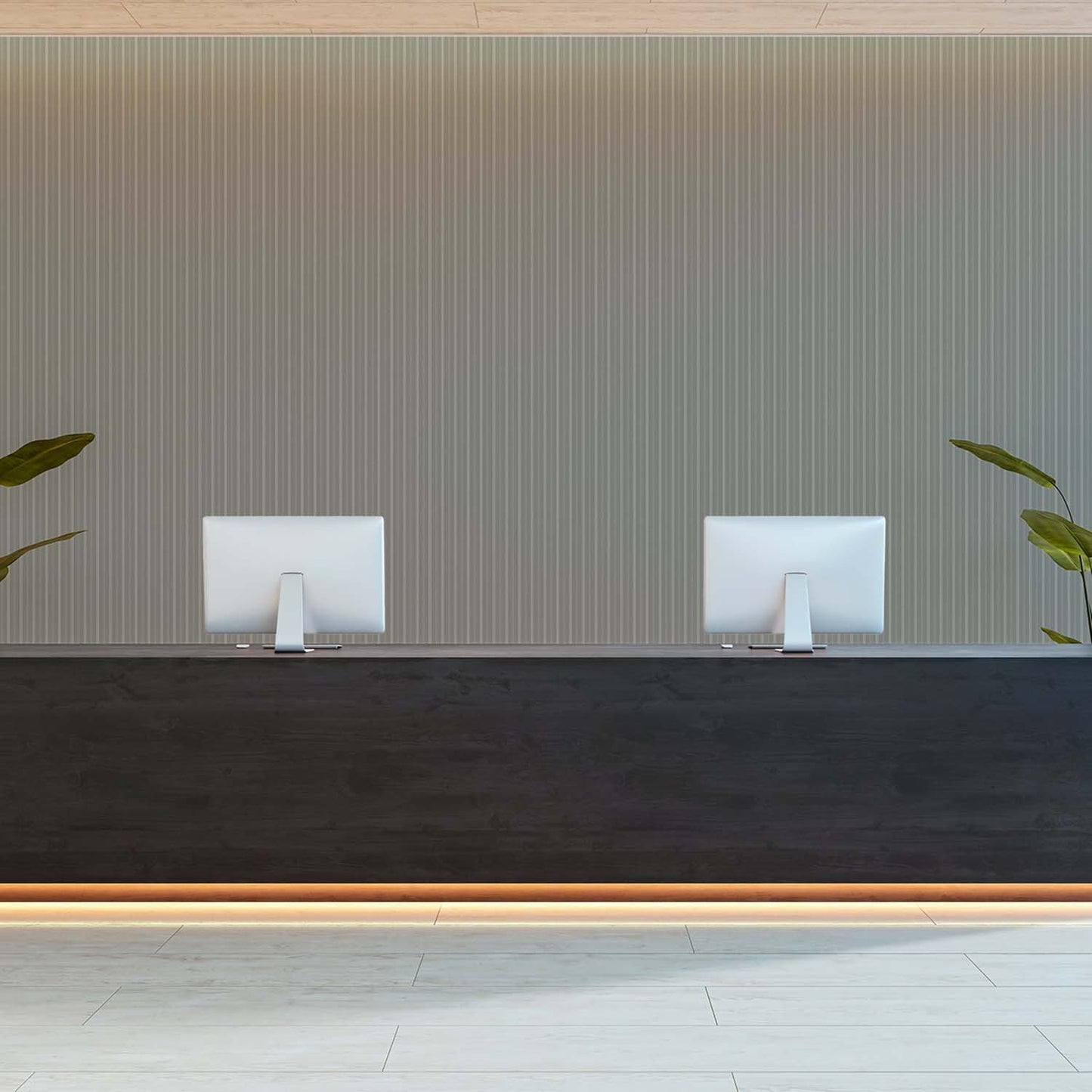 Mitchell Black Tailored Stripe Wallpaper